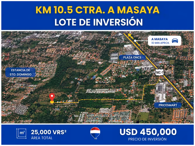 Lote de Inversión en Km 10.5 Ctra. a Masaya
