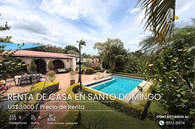 Amplia Casa con Piscina en Santo Domingo ! - LL