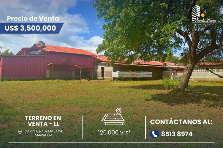  Terreno en Venta de 12.5 Mnz en Carretera a Masaya - LL