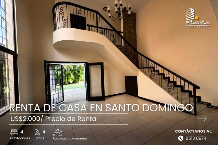  CASA EN RENTA EN SANTO DOMINGO - AC