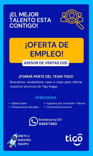 ASESOR DE VENTAS D2D TIPITAPA-MANAGUA