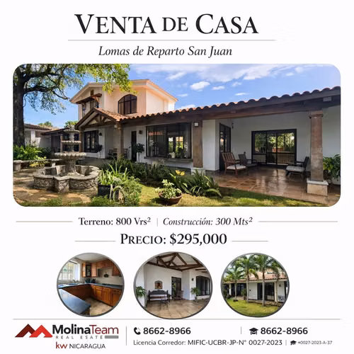 Casa en Venta de 2 Plantas en Reparto San Juan – Managua - Imagen 1