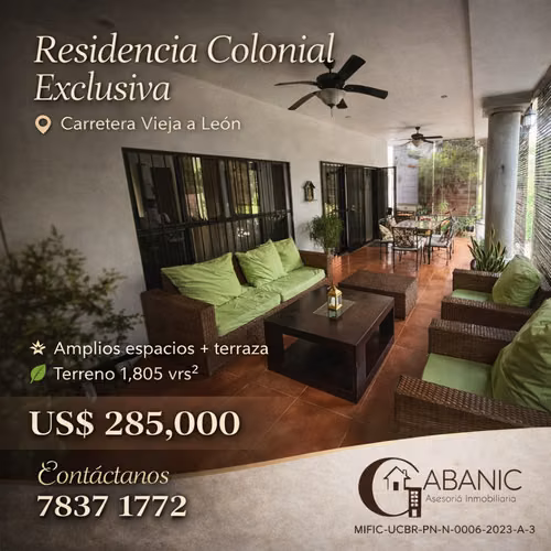 Casa disponible estilo colonial