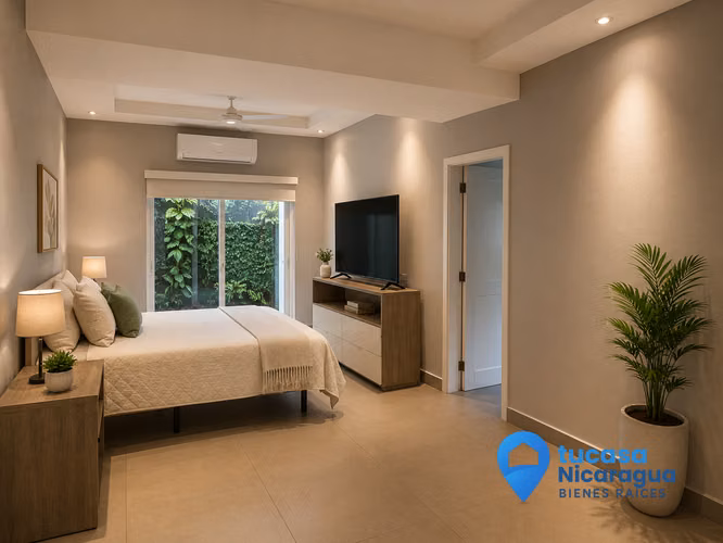 rento casa con piscina y muebles moderna