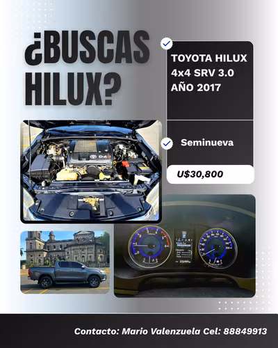 VENDO TOYOTA HILUX SRV 3.0 2017 UNICO DUEÑO