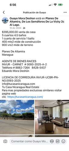 Excelente Casa en venta en Altamira, Managua