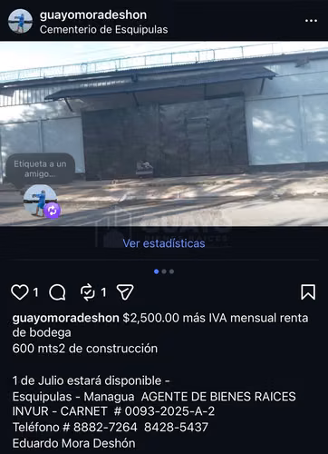 Atractiva bodega en alquiler en Veracruz, Managua - Imagen 13