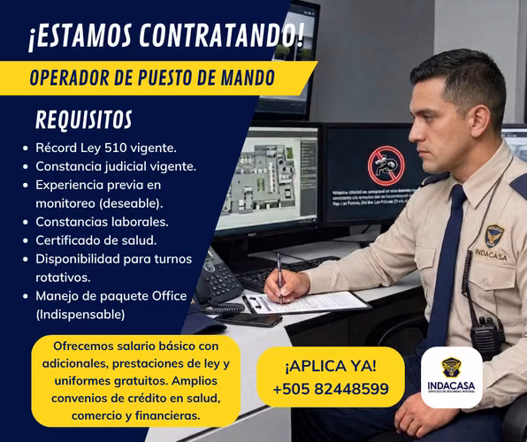 Operador de Puesto de Mando / Monitoreo de Seguridad - Managua