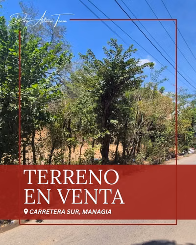 ¡En venta! Amplio terreno para invertir en Carretera Sur, Managua.