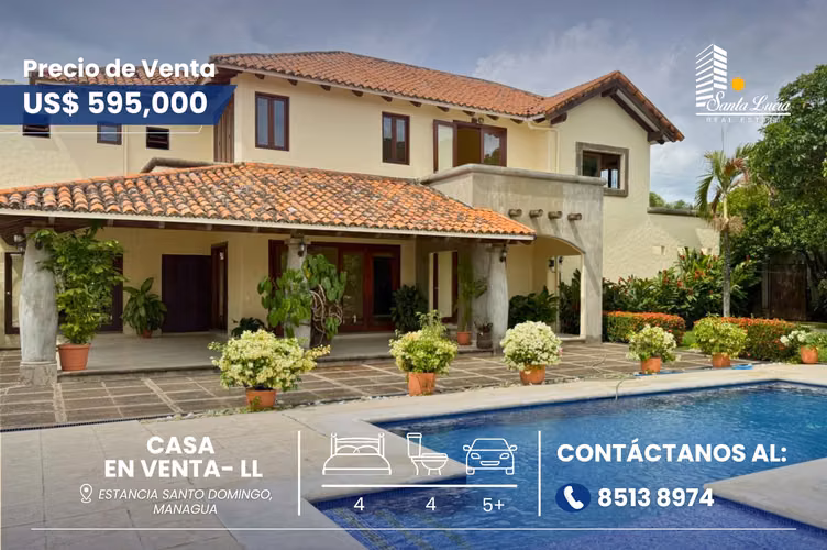 Exclusiva residencia en venta en Estancia de Santo Domingo-LL 
