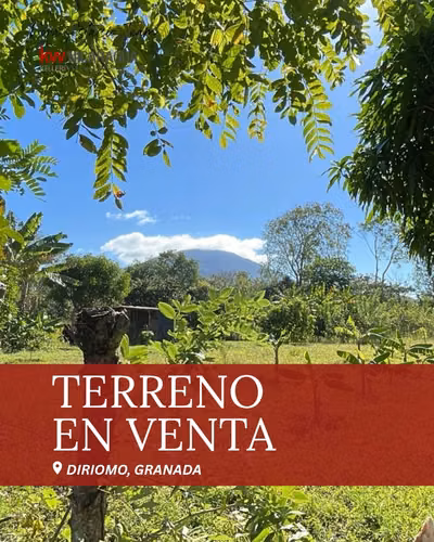 ¡En venta! Terreno plano a 2.7km del Mombacho, Diriomo, Granada.