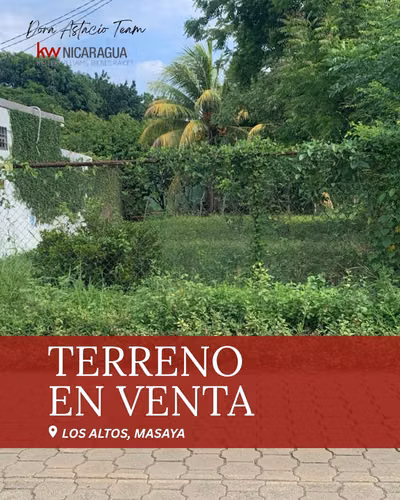 ¡En venta! Terreno a 150mt de carretera, en el Residencial "Los Altos" km. 39, Masaya.