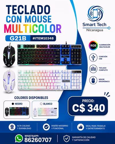 Teclado con Mouse Multicolor GTX350. C$340