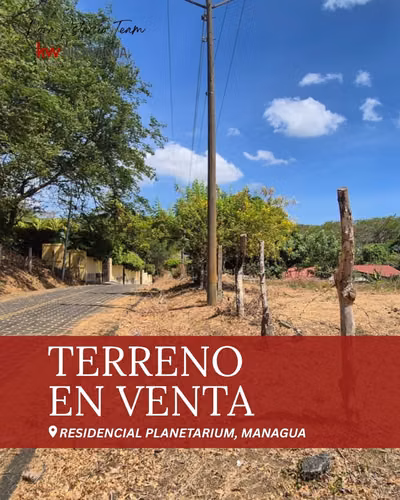 ¡En venta! Terreno dentro de residencial Planetarium, Managua.