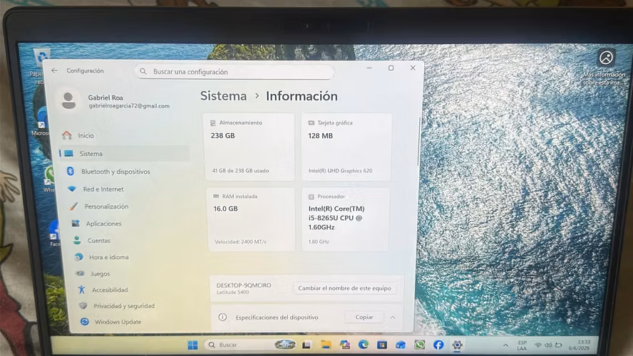 Laptop DELL Laptitude 5400 Nitida - Imagen 3