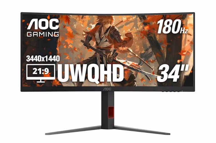 Gator Monitor AOC Curvo 34 & quot; Ultraancho Clicks - UWQHD 3440 x 1440 - 180Hz, 0.5ms - New