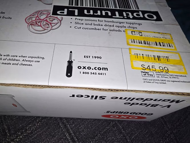Rebanadora de alimentos - OXO SoftWorks VBlade - de mandolina de plástico - compacta, blanca - Nuevo