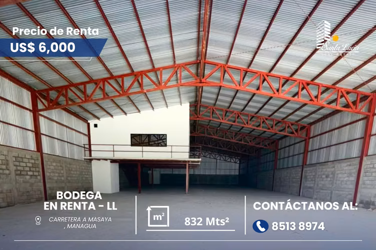 Bodega comercial en renta sobre Carretera a Masaya - LL