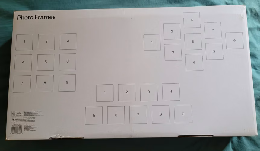 Juego de 9 marcos de galería de 10" x 10" mate a 5" x 5" - marca Room Essentials - Negro