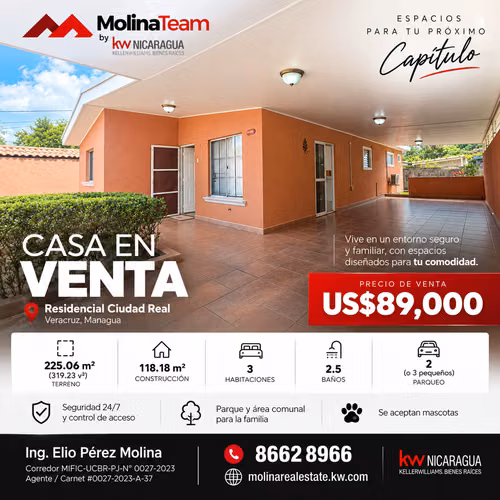 Casa en Venta en Residencial Ciudad Real, Veracruz | US$89,000