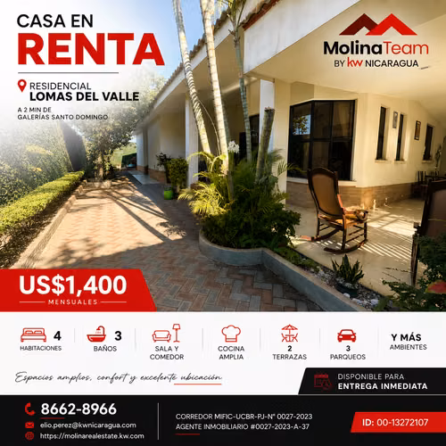 House in Rental - 124; Residential Lomas del Valle