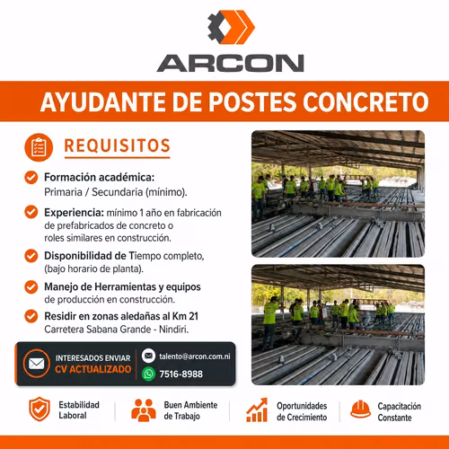 AYUDANTE DE POSTES DE CONCRETO