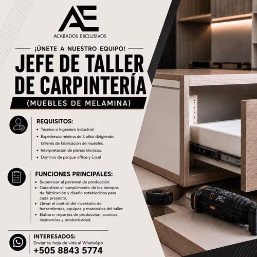 Jefe de taller de carpinteria
