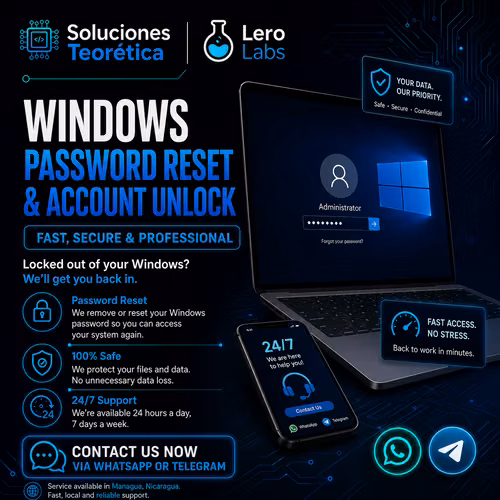 Recuperación de acceso a Windows en Managua