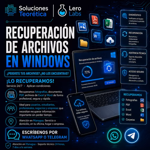 Recuperación de archivos en Windows | Servicio 24/7 en Managua