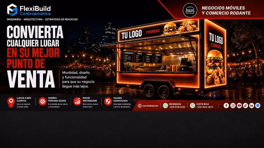 Carritos de Comidas, Food Trucks y Tráileres Comerciales. FlexiBuild - Imagen 4