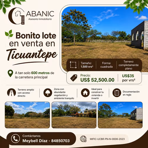 LOT FOR SALE IN TICUANCIA