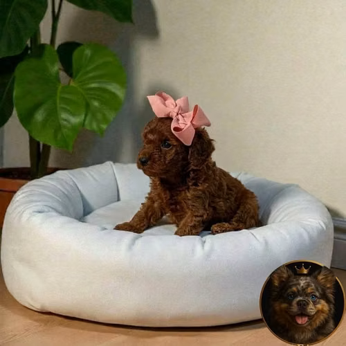 French Poodle Red Miniatura