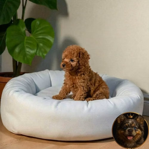 French Poodle Red Miniatura