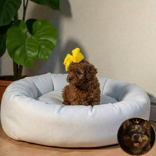 French Poodle Red Miniatura