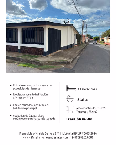 Excelente ubicación y precio para vivir o invertir- Colonia Centroamérica