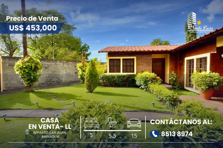 Casa en Venta en Reparto San Juan, Managua - LL