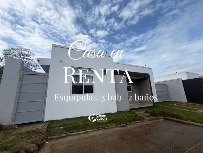 Se renta Casa NUEVA recién entregada en Esquipulas