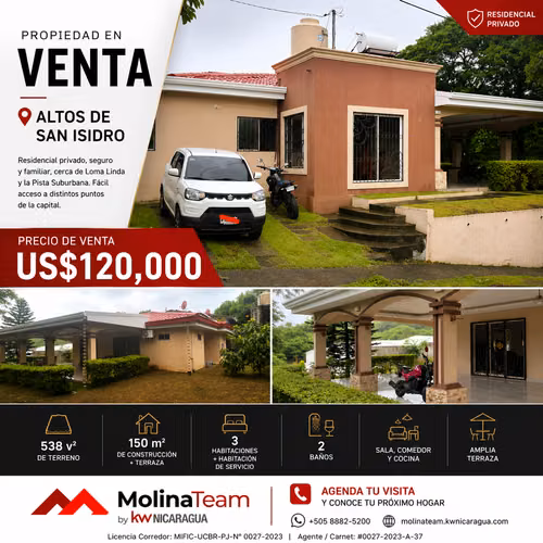 Casa en Venta Cerca de Loma Linda y Pista Suburbana | Altos de San Isidro | US$120,000