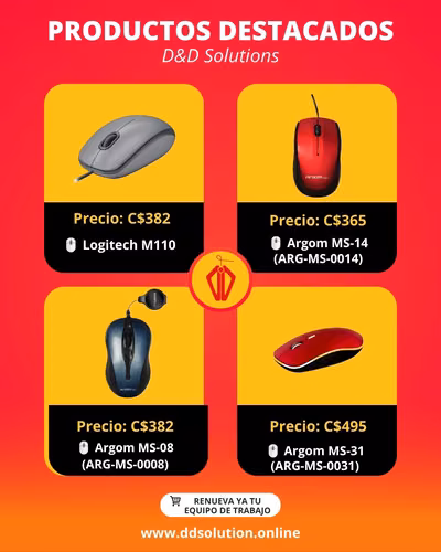 Mouse Usb and Inalambrics in Logitech and Argom brand