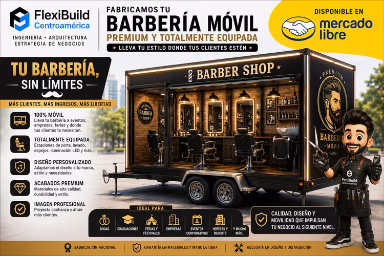 Barbería Móvil en Tráiler para Emprendedores y Barberías