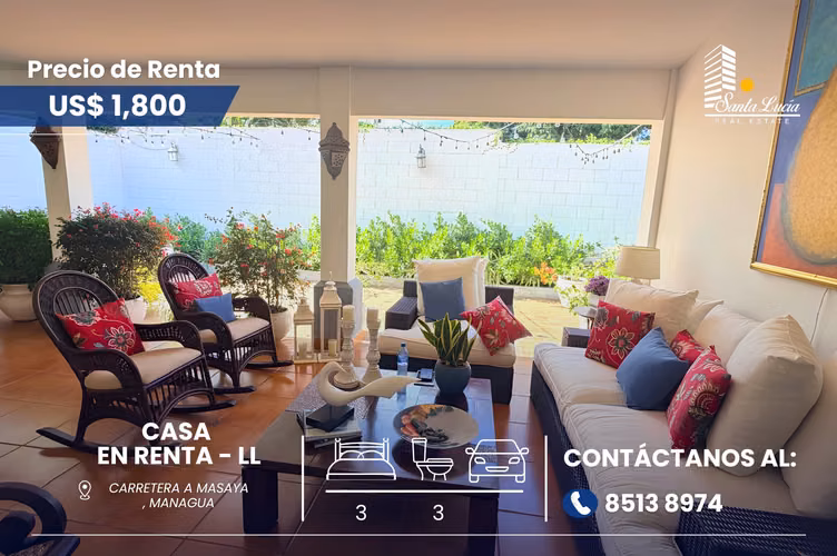 Casa Amueblada de Lujo en Renta en Residencial - LL
