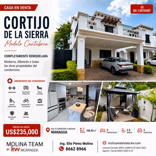 Casa Remodelada en Venta en Cortijo de la Sierra | Modelo Cantabria | US$235,000