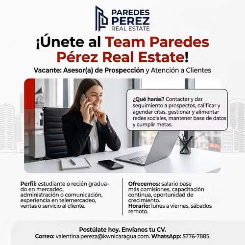 Ejecutivo(a) de Prospección Comercial y Gestión de Clientes