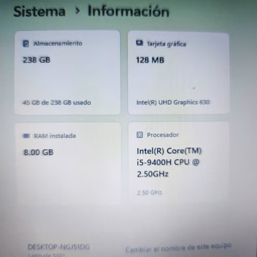 LAPTOP DELL DE 9NA GENERACION
