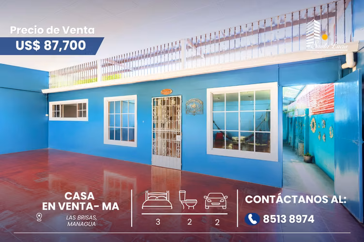 Casa en Venta en Las Brisas, Managua - MA