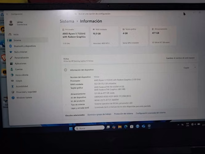 Laptop gamer hp victus