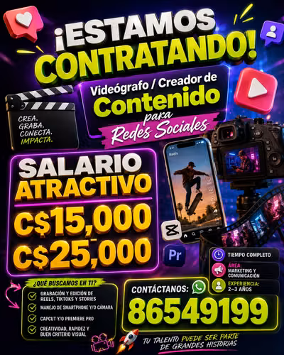 Videógrafo / Creador de Contenido para Redes Sociales