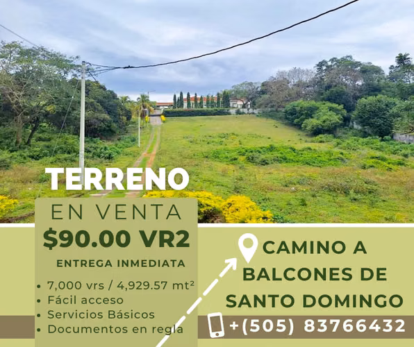 Land for sale on the road to Los Balcones de Santo Domingo