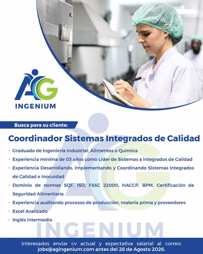 COORDINADOR SISTEMAS INTEGRADOS DE CALIDAD