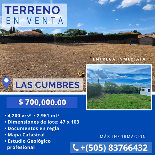 EM-Venta de Terreno premium a precio de oportunidad en Las Cumbres